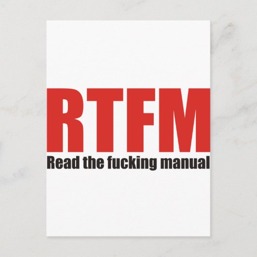RTFM BRIEFKAART (Voorkant)