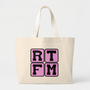 RTFM Lees Het #$%%^ Handboek Internet Slang Afkort Grote Tote Bag