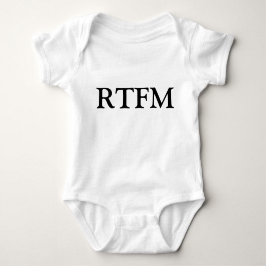 RTFM Lees het verdomde handboek Funny Newborn T-Sh Romper (Voorkant)