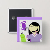 RTgirl Vierkante Button 5,1 Cm (Voorkant /achterkant)