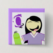 RTgirl Vierkante Button 5,1 Cm (Voorkant)