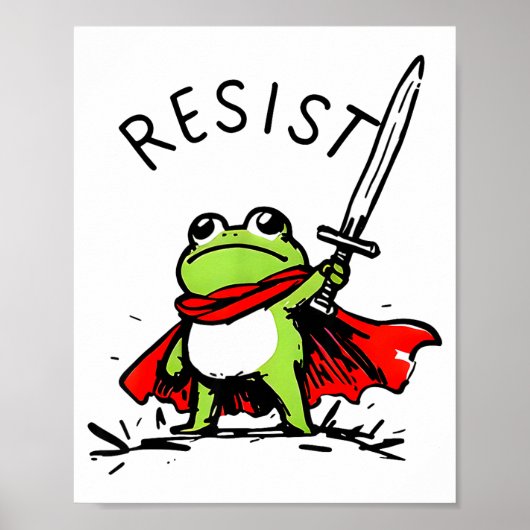 Rtland Frog Protest Resist Funny Frogs Activist Poster (Voorkant)