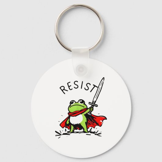 Rtland Frog Protest Resist Funny Frogs Activist Sleutelhanger (Voorkant)