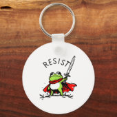 Rtland Frog Protest Resist Funny Frogs Activist Sleutelhanger (Voorkant)