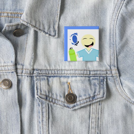 RTman Vierkante Button 5,1 Cm (In situ)