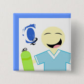 RTman Vierkante Button 5,1 Cm (Voorkant)