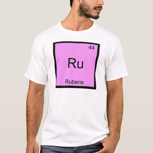 Ru - Rubens Grappige Chemie Element Symbool T-shir T-shirt (Voorkant)