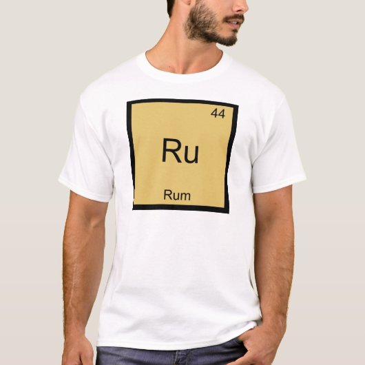 Ru - Rum Grappige Chemie Element Symbool T-Shirt (Voorkant)