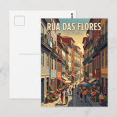 Rua das Flores Portugal Briefkaart (Voorkant / Achterkant)