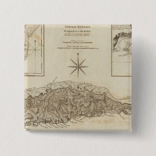 Ruatan of Rattan Vierkante Button 5,1 Cm (Voorkant)