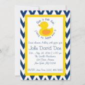 Rub-a-dub Baby shower Uitnodiging - Blauw (Voorkant)