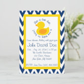 Rub-a-dub Baby shower Uitnodiging - Blauw (Staand voorkant)