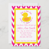 Rub-a-dub Baby shower Uitnodiging - Roze (Voorkant)