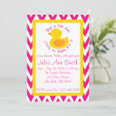 Rub-a-dub Baby shower Uitnodiging - Roze (Staand voorkant)