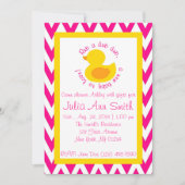 Rub-a-dub Baby shower Uitnodiging - Roze (Voorkant)