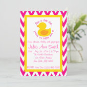 Rub-a-dub Baby shower Uitnodiging - Roze (Staand voorkant)