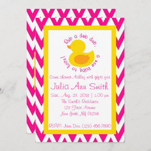Rub-a-dub Baby shower Uitnodiging - Roze