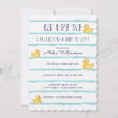 Rub-A-Dub Cute Yellow Rubber Ducky Baby shower Kaart (Voorkant)