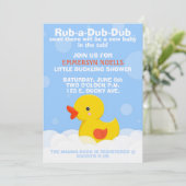 RUB-A-DUB-DUB-Baby shower/uitnodiging van de dag v Kaart (Staand voorkant)