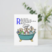 Rub A Dub Dub Briefkaart (Staand voorkant)
