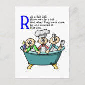 Rub A Dub Dub Briefkaart (Voorkant)