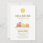 Rub A Dub Dub Duck Choo Choo Train Baby Shower   Kaart (Voorkant)