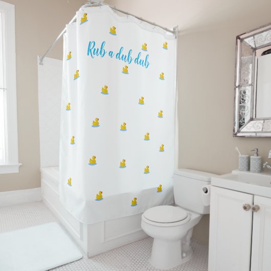 Rub-a-Dub-Dub Duck Shower Curtain Douchegordijn (In situ)