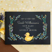 Rub-A-Dub-Dub Gele Rubber Ducky Floral Garden Gastenboek
