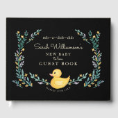 Rub-A-Dub-Dub Gele Rubber Ducky Floral Garden Gastenboek (Voorkant)