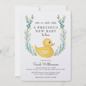 Rub-A-Dub-Dub Gele Rubber Ducky Floral Garden Kaart (Voorkant)