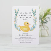 Rub-A-Dub-Dub Gele Rubber Ducky Floral Garden Kaart (Staand voorkant)