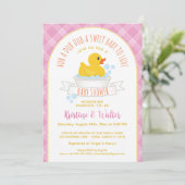 Rub-A-Dub-Dub Rubber Ducky Baby shower Uitnodiging (Staand voorkant)