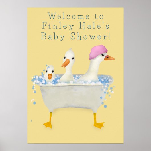 Rub a Dub Ducks Baby Shower Welkom Poster (Voorkant)