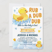 Rub a Dub Rubber Duck Baby shower Uitnodiging (Voorkant)