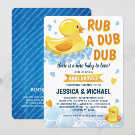 Rub a Dub Rubber Duck Baby shower Uitnodiging