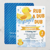 Rub a Dub Rubber Duck Birthday Party Kaart (Voorkant / Achterkant)