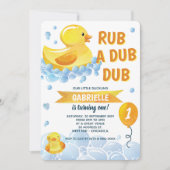 Rub a Dub Rubber Duck Birthday Party Kaart (Voorkant)