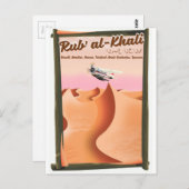 Rub' al Khali Saudi-Arabië vakantie-poster. Briefkaart (Voorkant / Achterkant)
