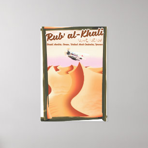 Rub' al Khali vakantieposter Saudi-Arabië. Canvas Afdruk