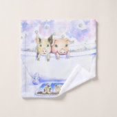 Rub een Dub Dub-piggies in de buisverf Bad Handdoek (Wasdoekje)