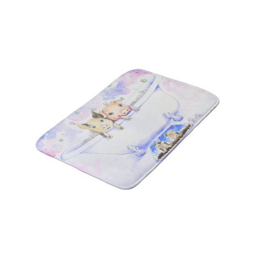 Rub een Dub Dub-piggies in de buisverf Badmat (Gekanteld)