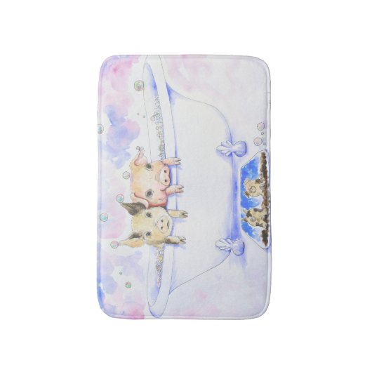 Rub een Dub Dub-piggies in de buisverf Badmat (Voorkant Verticaal)