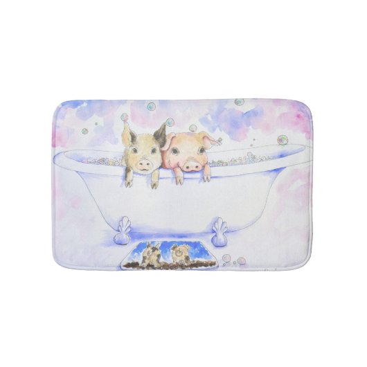 Rub een Dub Dub-piggies in de buisverf Badmat (Voorkant)