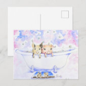 Rub een Dub Dub-piggies in de buisverf Briefkaart (Voorkant / Achterkant)