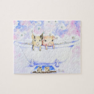 Rub een Dub Dub-piggies in de buisverf Legpuzzel