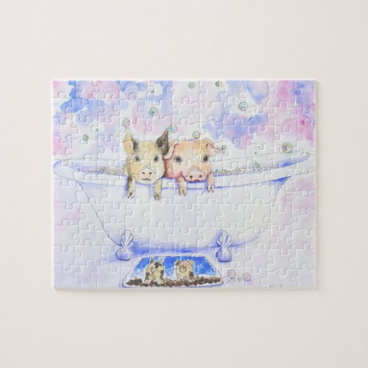 Rub een Dub Dub-piggies in de buisverf Legpuzzel (Horizontaal)