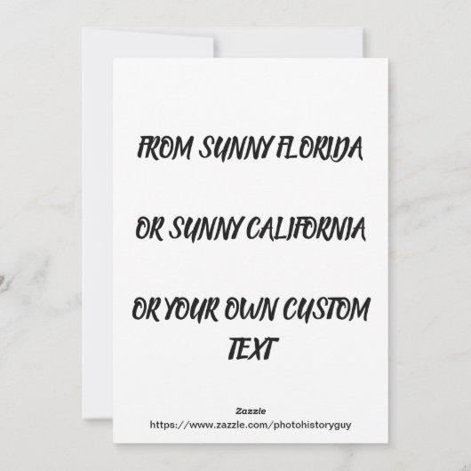 RUB HET IN!  DE ZONNY FUNNY RETRO PHOTOGROR VAN 19 FEESTDAGENKAART (Achterkant)