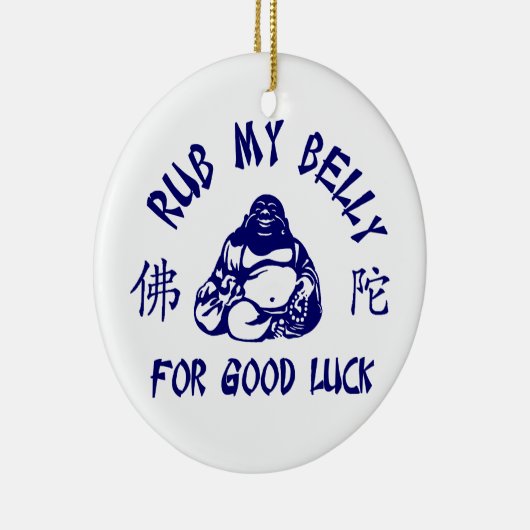 Rub mijn Boeddha Belly voor geluk Keramisch Ornament (Rechts)