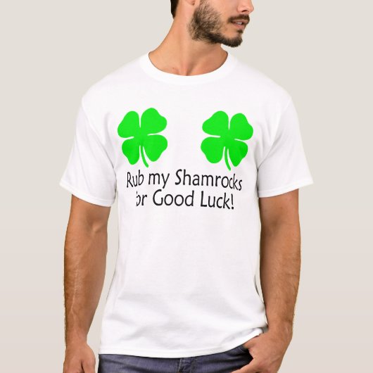 Rub mijn shamrocken voor goed geld t-shirt (Voorkant)