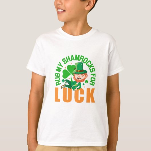 Rub mijn shamrocks voor Luck Funny St Patrick's Da T-shirt (Voorkant)